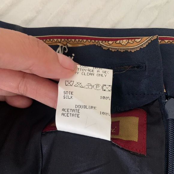 Renato Nico Silk - Blue and Gold Pencil Skirt Small - Picture 5 of 13